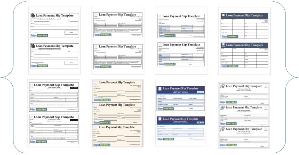Loan Payment Slip Templates