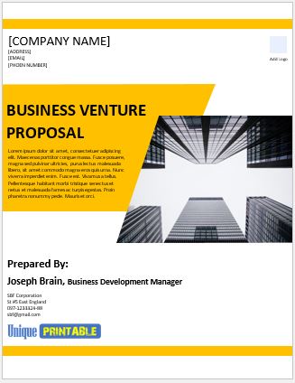 Business Venture Proposal Template 10