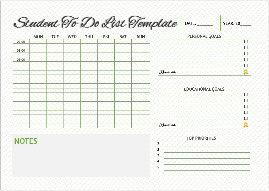 Student To-Do List Template 04