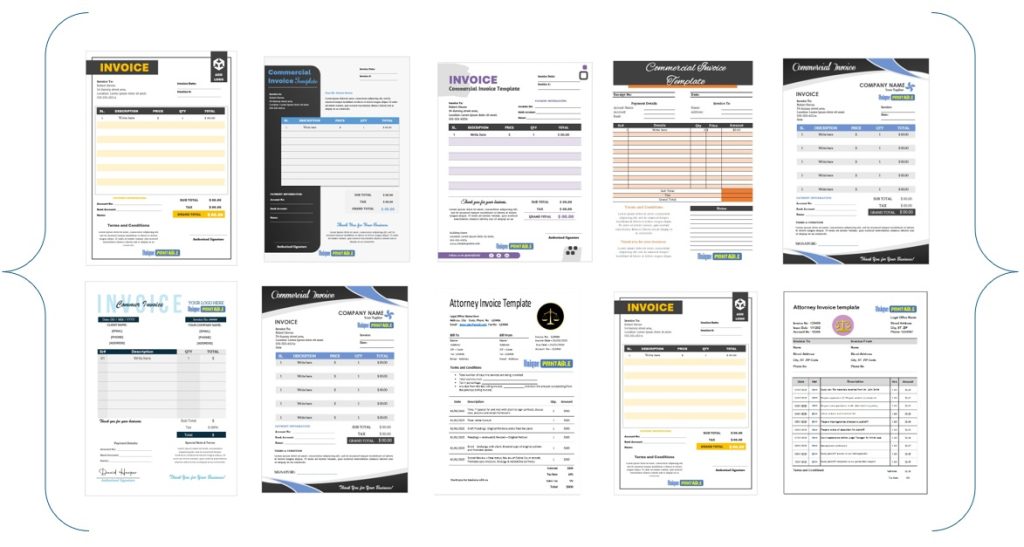 Commercial Invoice Templates