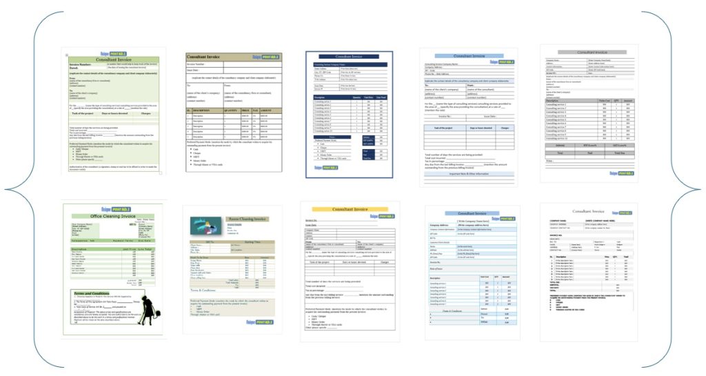 Consultant Invoice Templates