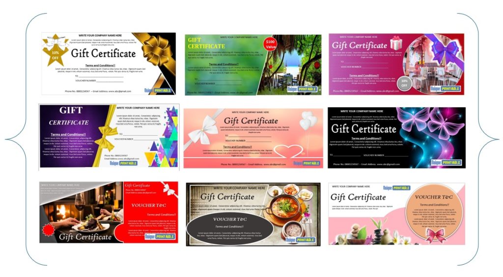 Gift Certificates Templates