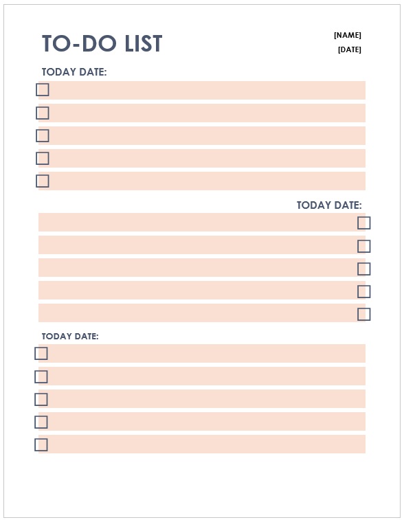 Stylish To Do List Template - MS Word